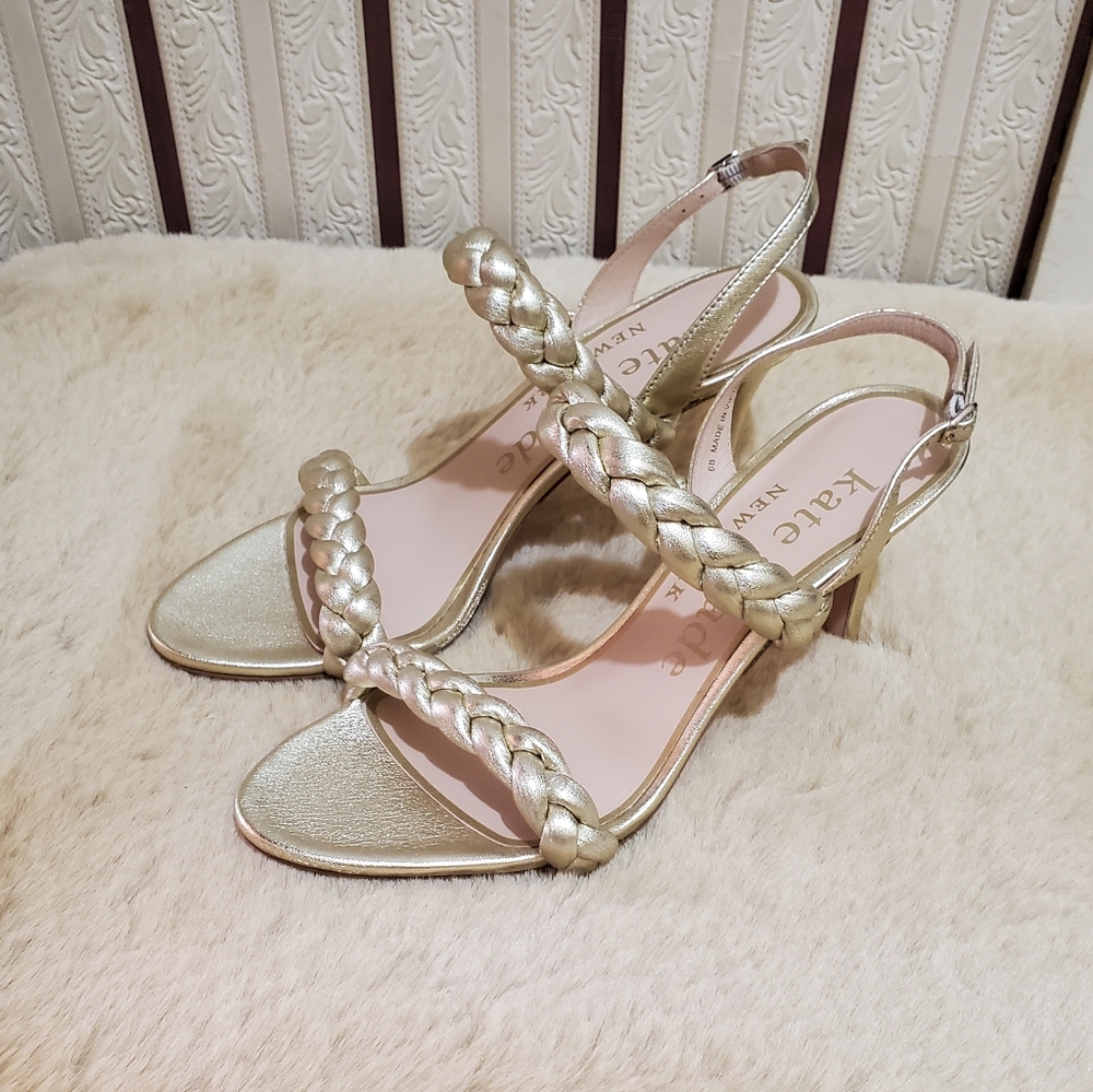 Kate Spade Gold Braided Sandal 6